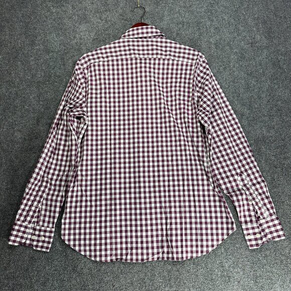 Bonobos Shirt Mens Large Slim Fit Nylon Stretch Purple Check Button Up - Picture 8 of 9